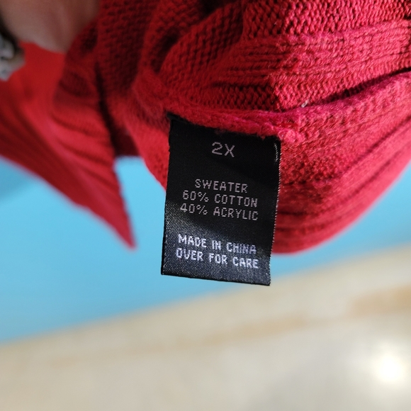 Alxy 2X Red Winter Sweater - Picture 3 of 7